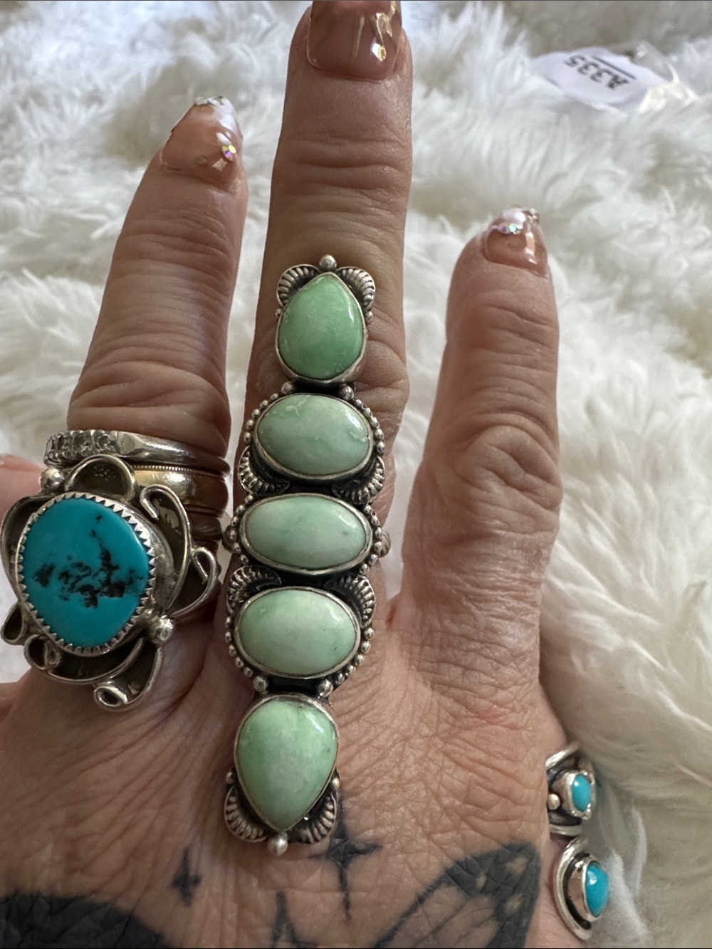 Paloma turquoise Stone 925 silver Statement Ring - Women Jewelry